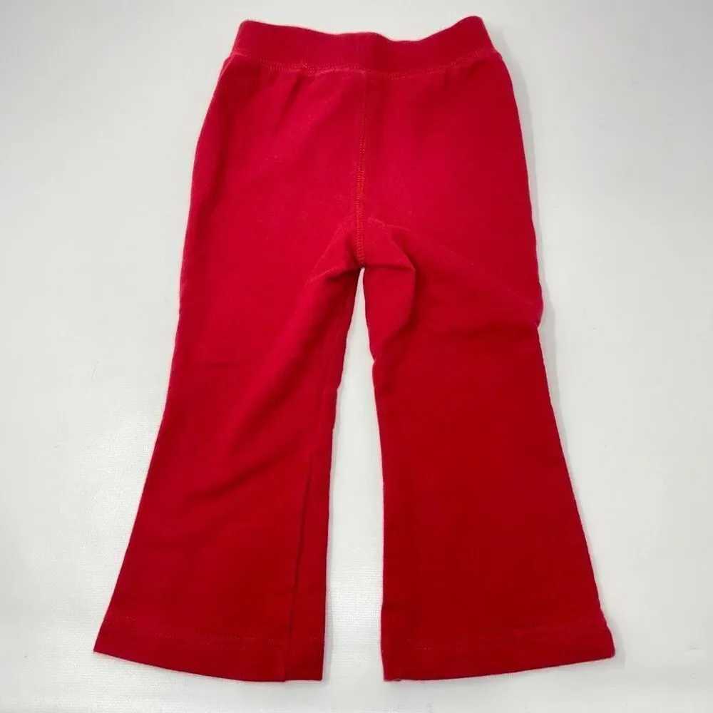 Vintage Y2K Osh Kosh B’Gosh Red Flare Pants & Ruffle Denim Skirt Girls Size 2T